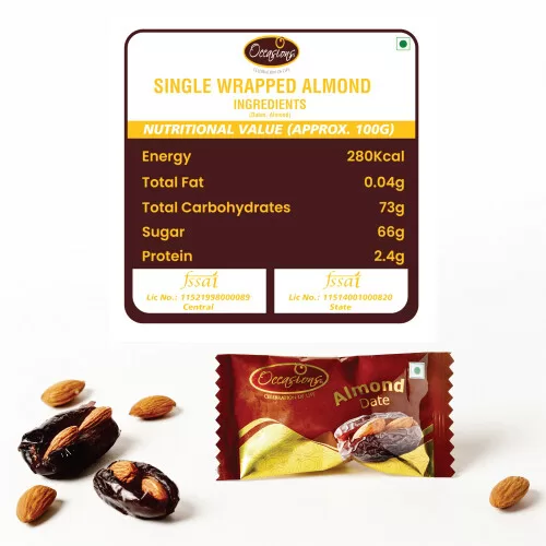 Single Wrapped Almond Stuffed Dates - Image 2